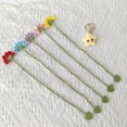 thumbnail image 6 of 5Pcs Handmade Knit Flower Bookmarks Book Page Marker Crochet Floral Bookmarks, 6 of 13