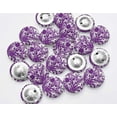 thumbnail image 4 of IBA Indianbeautifulart Purple Decorative Buttons For Sewing Crafting Leaves & Floral Artistic Printed Canvas Fabric&nbsp;1 Inch Buttons For Sewing Pack Of 50, 4 of 7