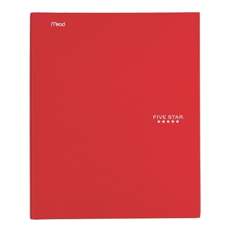 Five Star 2-Pocket Folder with Prong Fasteners, Red (34557)