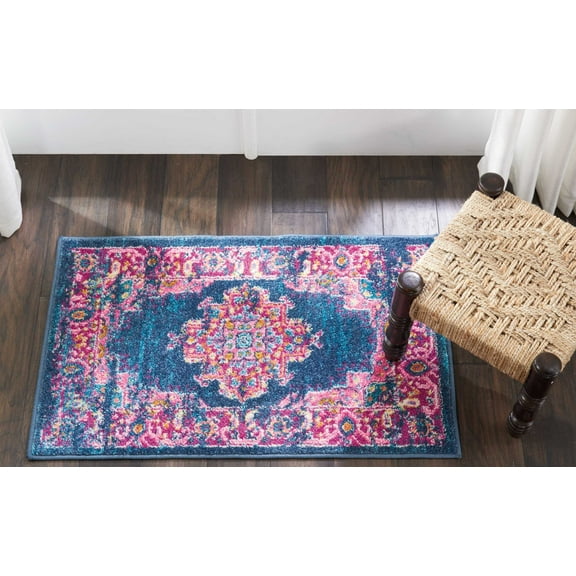 Nourison Passion Persian Blue 1'10" x 2'10" Area Rug, (2x2)