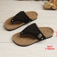 thumbnail image 7 of Rokment Wedges Orthopedic Cork Footbed Thongs Sandals for Women Boho Beach Leather Platform Slides Flip Flops Comfortable Dressy Slip on Slippers Black Size 8.5, 7 of 7