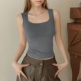 thumbnail image 5 of JULMCOMO Cotton Tank Tops for Women Square Neck Slim Fit Comfy Casual Tank Tops Sleeveless Summer Basic Shirts Light Gray M, 5 of 6