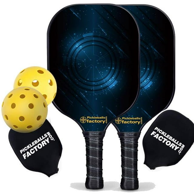 Pickleball Factory PB00049-3-C Pickleball Starter Set - Technology Custom Pickleball Paddle, Home Pickleball Set, Carbonfiber Graphite