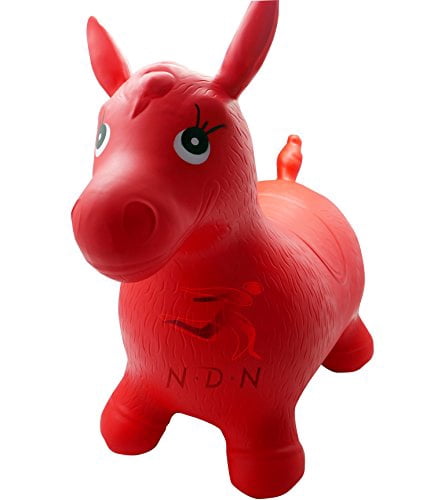 red bouncy horse