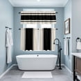 thumbnail image 3 of Black Vintage Kitchen Curtains Sets for Windows 24 Inch Length, Geometric Stripes Simple Lines Rod Pocket Window Treatments Tier Curtains and Valances Set for Bedroom/Bathroom, 3 of 8