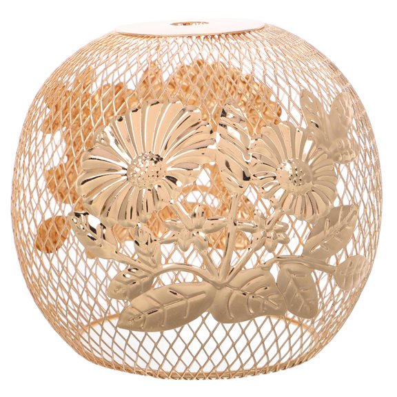OUNONA Rustic Golden Iron Wire Lamp Shade for Home Stylish Modern Farmhouse Decor