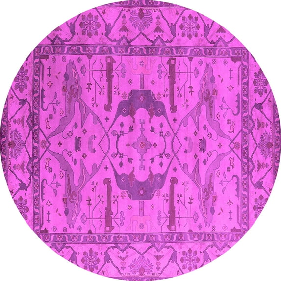Ahgly Company Indoor Round Oriental Pink Industrial Area Rugs, 8' Round