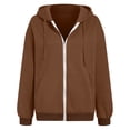 thumbnail image 6 of Akiihool Lightweight Zip Up Women Womens Zip Up Hoodies Fleece Jackets Oversized Sweatshirts Fall Fashion Outfits 2026 Sweaters Winter Clothes Khaki,L, 6 of 8