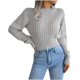 thumbnail image 3 of Blusas para mujer con cuello de barco y manga larga lisas para otoño e invierno 2024, 3 of 5