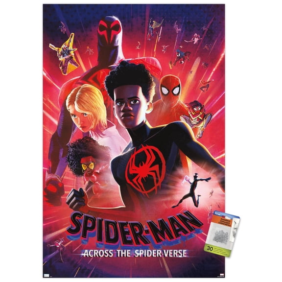 Marvel Spider-Man: Across the Spider-Verse-Static One Sheet Wall Poster with Push Pins, 22.375" x 34"