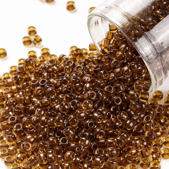 TOHO Round Seed Beads Japanese Seed Beads (2152) Transparent Dark Golden Amber 8/0 3mm Hole: 1mm 1111pcs/50g