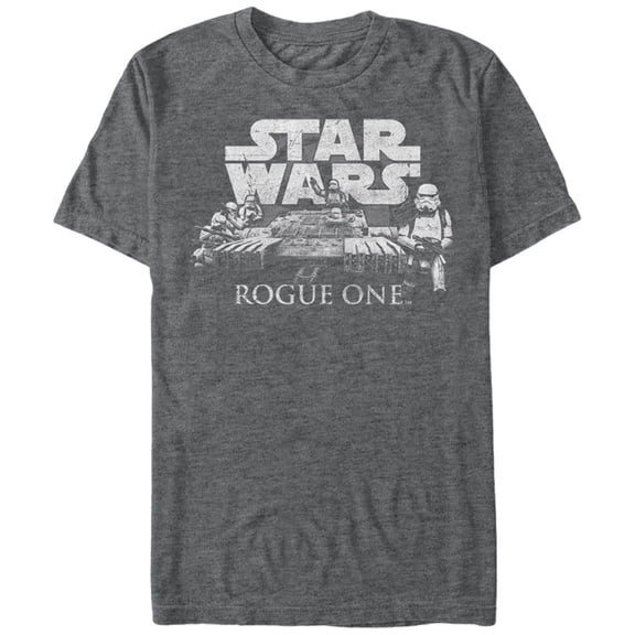 Men's Star Wars Rogue One Stormtrooper Tank Scene Logo Graphic Tee Charcoal Heather 5X Large