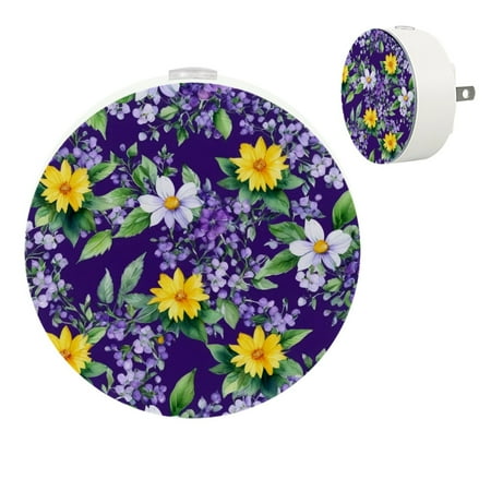 

YZUOUZY Lamp for Bedroom Bedside Lamp Bedside Lamps Set of 2 Flowers Forsythia Purple Root Indigo