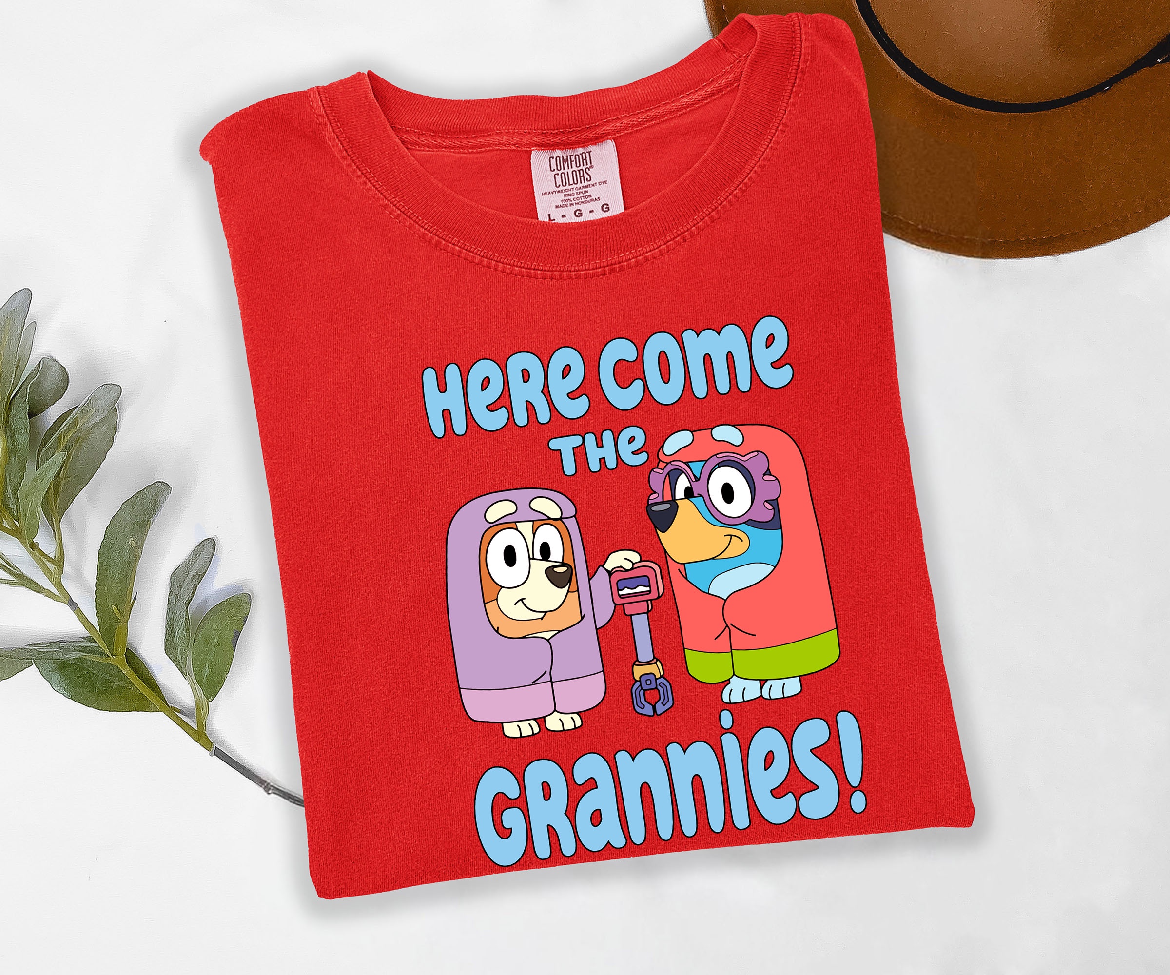 Moonlight Apparel Bluey Grannies T-Shirt for Women Funny Graphic Tee Featuring Bingo & Bluey Cute Cartoon Character Shirt Soft Cotton Top Gift for Bluey Fans Moms Teens and Adults