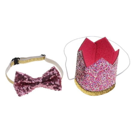 Birthday Crown Hat Bow Tie Costume Headband Accessories - 4#, as described 4