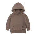 thumbnail image 2 of Toddler Hoodies Boys 2T Solid Long Sleeve Hooded with Pockets Pullover Tops Outerwear Shirts For Girl Kids,4-5 Years, 2 of 6