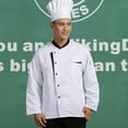 thumbnail image 2 of Chef Jacket with Snaps Jacket Long-sleeved Chef Shirt Work Jacket Unisex Chef Workwear - White as described, 2 of 7