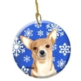 thumbnail image 1 of White Snowflake Chihuahua Christmas Ceramic Ornament, 1 of 1