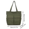 thumbnail image 3 of Heiheiup Canvas Bag For Women With Large Capacity 2024 New Fashionable And Versatile Single Shoulder Bag Student Commuting Portable Bag For Men, 3 of 8