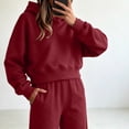 thumbnail image 6 of Yutgune Women's 2 Piece Sweatsuit Casual Fall Long Sleeve Hoodie Loose Wide Leg Sweatpants, 6 of 8