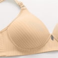 thumbnail image 4 of MVRLSH Jelly Bras For Women Womens Striped Three Hook Clasp Wireless Bra Middle Elderly Full Coverage Support Yellow 36-44, 4 of 8
