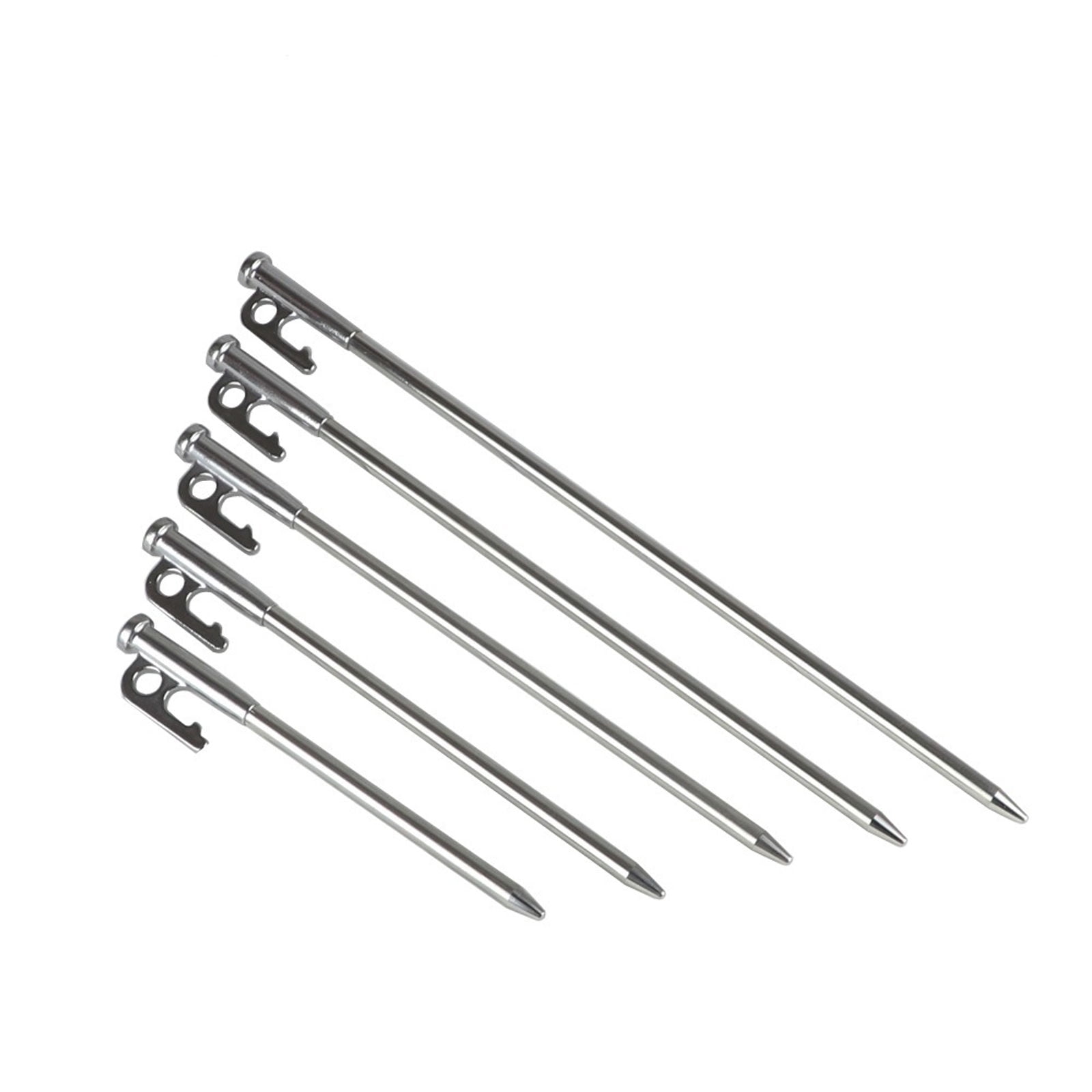 SIELUNO 10 Pieces Stainless Steel Tent Stake Ground Anchor Steel Tent Pegs For Camping Canopy-40cm-Silver