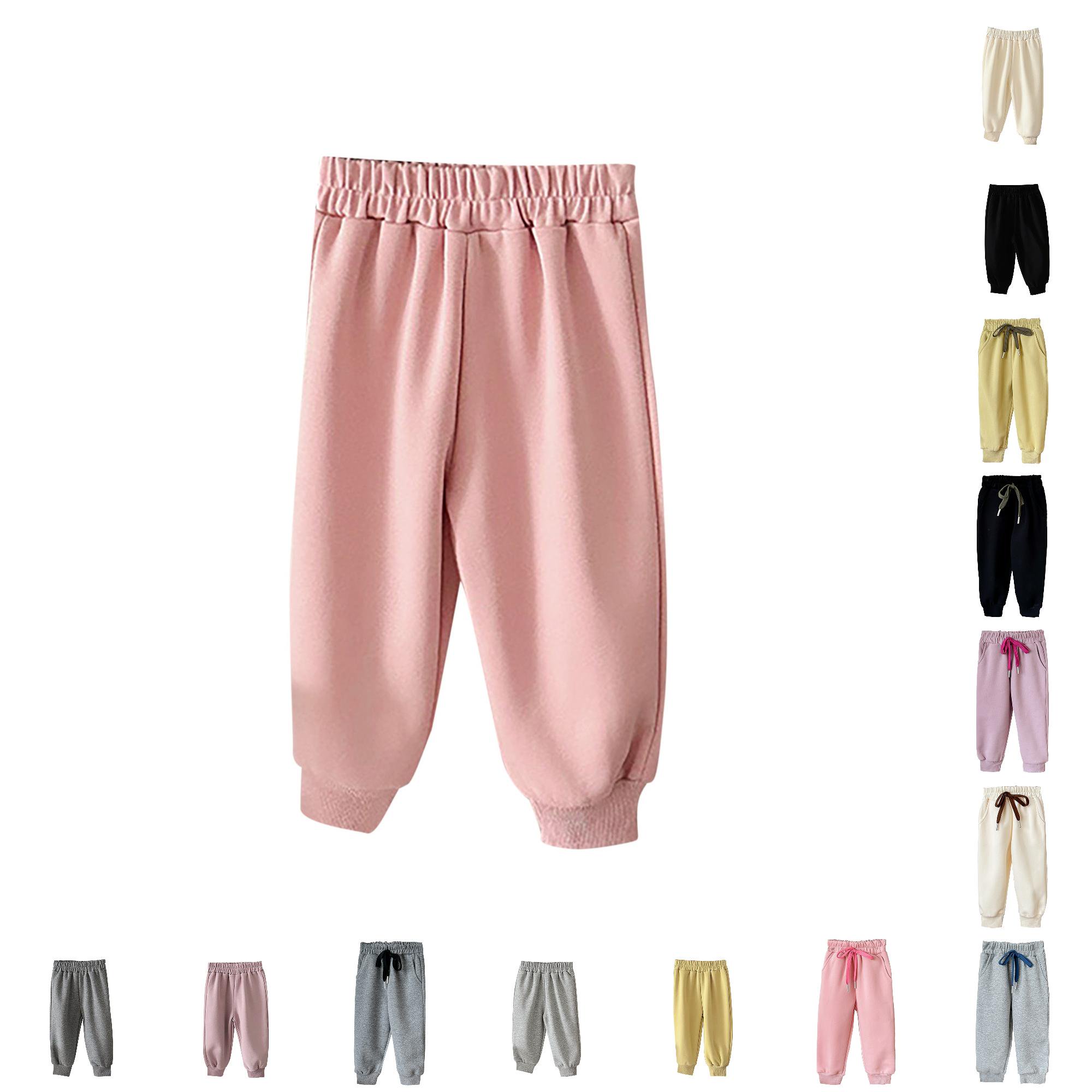 XUANTAOO Toddler Girls Boys Jogger Pants Elastic Waist Jogger Pants Cute Sweat Trousers with Pockets Girls Boys Joggers Size 12-18 Months
