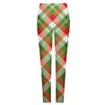 thumbnail image 4 of Holiday Leggings Women's Santa Claus/Buffalo Plaid Print High Waist Underpants Slim Fit Gym Jegging Tights, 4 of 4