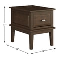 thumbnail image 4 of Lazzara Home Akita 18 in. Brown Cherry Rectangular Wood End Table with Drawer, 4 of 6