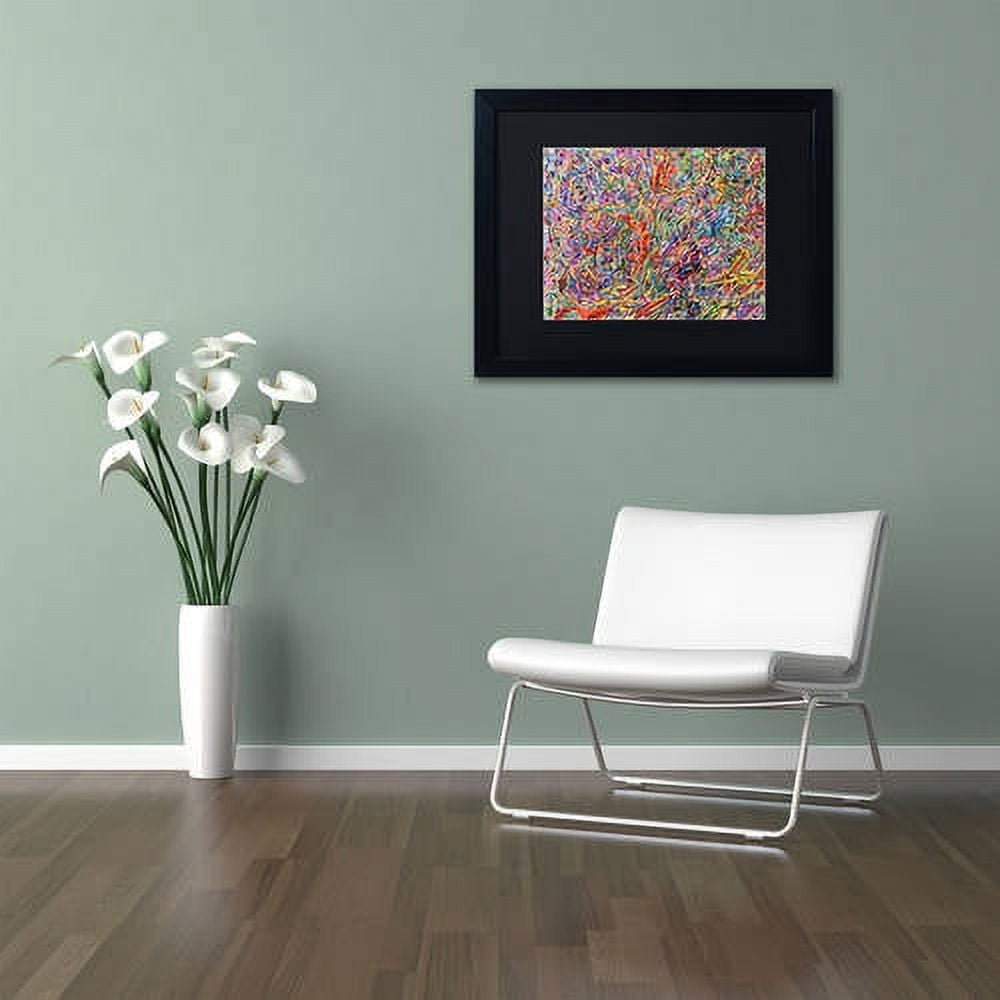 Trademark Fine Art "Birds vs Aliens" Canvas Art by Josh Byer, Black Matte, Black Frame