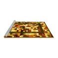 thumbnail image 2 of Ahgly Company Machine Washable Indoor Round Abstract Yellow Contemporary Area Rugs, 8' Round, 2 of 4