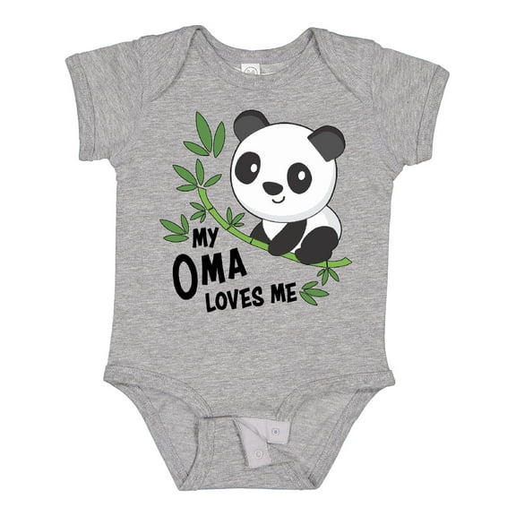 Inktastic My Oma Loves Me- cute panda Boys or Girls Baby Bodysuit