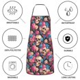 thumbnail image 6 of Disketp Skull Blue Flower Kitchen Apron with adjustable Aprons for Women with Pockets Cooking Powder Pink Apron, 6 of 7
