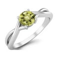 thumbnail image 2 of 0.50 Ctw Round Lemon Quartz Solitaire 925 Sterling Silver Split Shank Mother's Day Gift Ring, 2 of 4