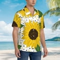 thumbnail image 6 of Uemuo Sunflowers Printed Regular Fit Short Sleeve Casual Hawaiian Shirt for Men,Aloha shirt,Tropical shirt,Floral print shirt,Vacation Beach shirt-3X-Large, 6 of 9