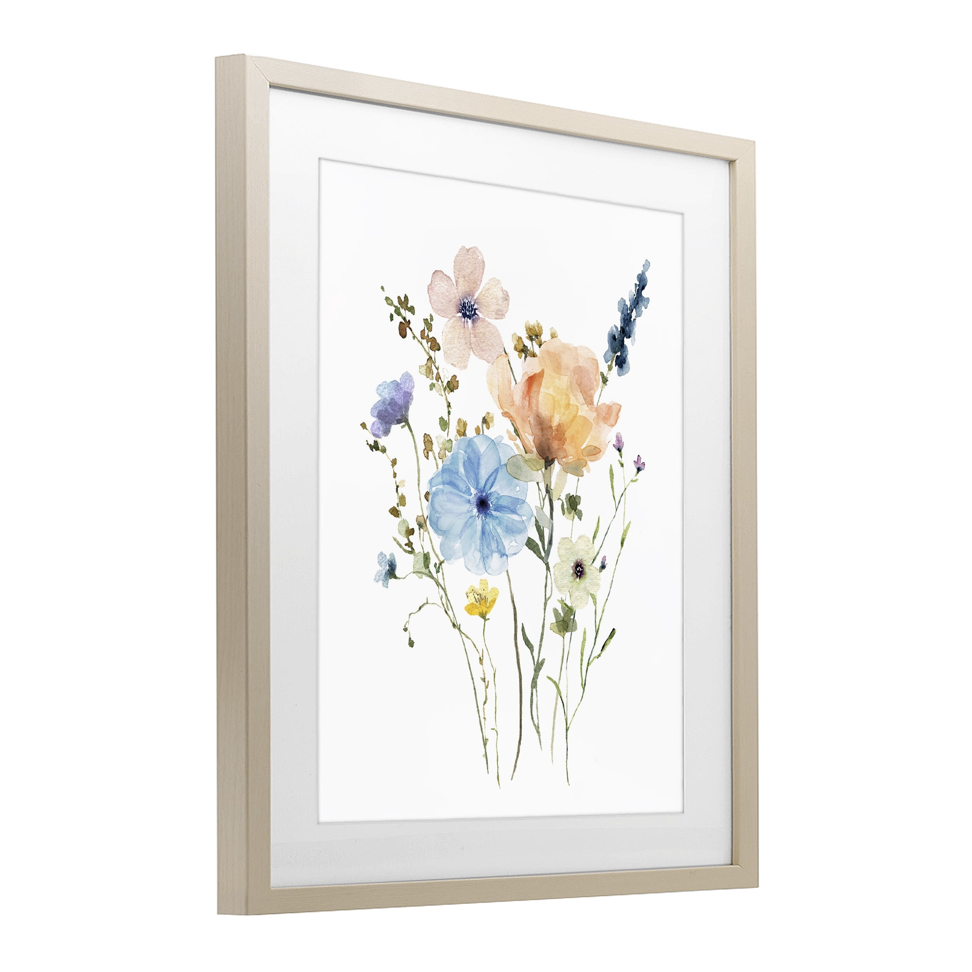 Stupell Industries Wildflower Sprig Bundle Birch Framed Print Under Glass, design by Livi Finn