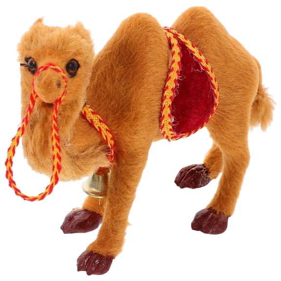 Soimiss Camel Decor Animal Figurines Home Decor Brown Artificial Fur 1Pack