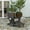 Gray, variant on Merrick Lane Adirondack Chair with Cup Holder and Pull Out Ottoman, All-Weather HDPE Indoor/Outdoor Lounge Chair in Blue