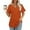 Orange, variant on Uaswgudfs Women's Trend V-Neck Short Sleeve Top with Cutout Textured Fabric - Asymmetrical Hem Casual Summer Blouse
