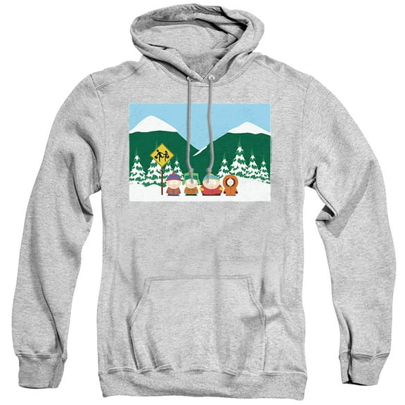 South Park Bus Stop Unisex Adult Pull-Over Hoodie,Athletic Heather, Small