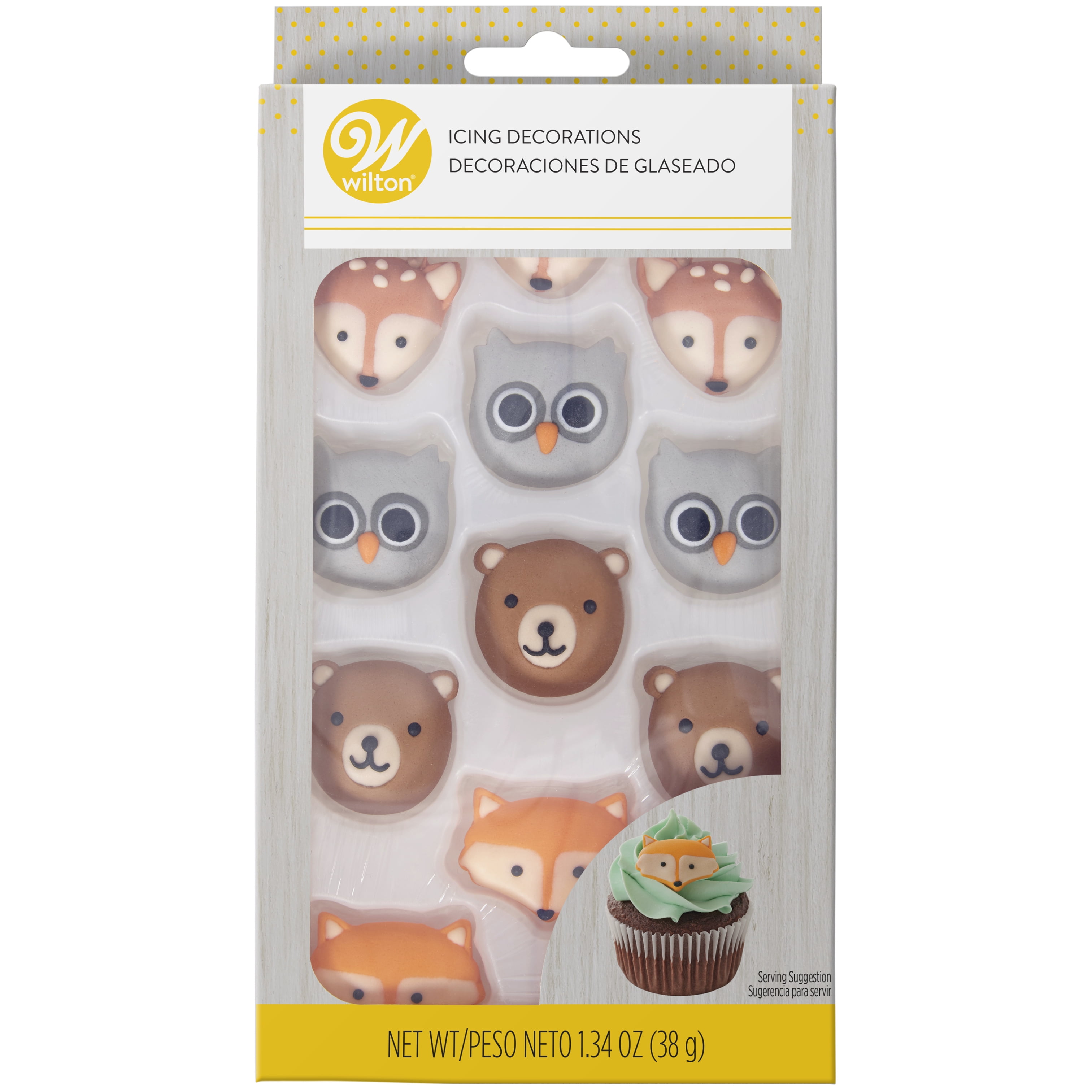 Wilton Woodland Animals Icing Decorations, 12Count