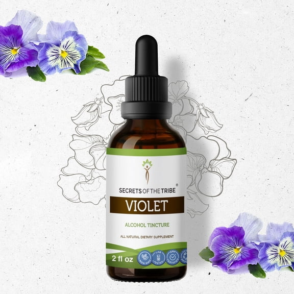 Violet Tincture Alcohol Extract, Organic Violet (Viola Tricolor) Dried Leaf 2 oz