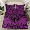 thumbnail image 2 of Castle Fairy Gothic Skull Moth Full Size Sheets 4-Piece for Boys Girls,Bohemian Hippie Damask Breathable Bed Sheets,Exotic Style Lightweight Sheet Sets,Super Cozy Room Decor, 2 of 7
