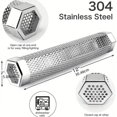thumbnail image 3 of 1pc 12 Inch Stainless Steel Smoke Tube BBQ Use Stainless Steel Cigarette Box 304 Stainless Steel Smoker Tube Outdoor Barbecue Supplies Outdoor Camping Picnic, Cookware Barbecue Tool Accessories, Schoo, 3 of 4