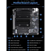 MINISFORUM BD775i SE Mini PC Motherboard AMD Ryzen 7 7745HX Gaming Computer Without RAM/SSD/OS, 2X DDR5 SODIMM Slots, 2X PCIe4.0 SSD, M.2 2230 Key E Slot, HDMI+DP+USB-C Triple Video Outputs