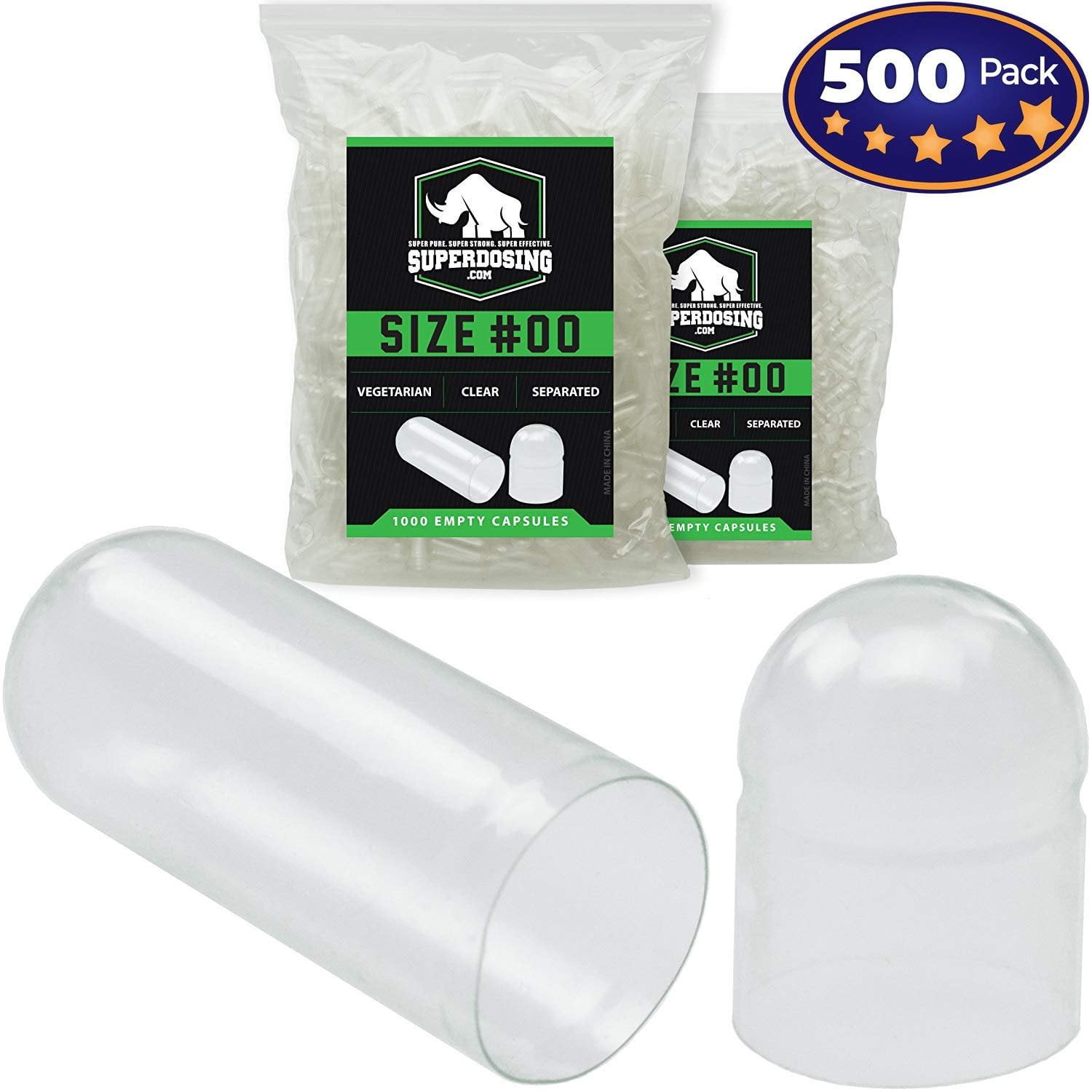 PharmaGrade, PreSeparated Gelatin Capsules Bulk Pack In Resealable