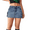 Dark Blue, variant on LYMAYTER Women Vintage Jean Skirt Summer Casual Short Skirt for S-2XL Slim Cargo Denim Skirt with Pockets