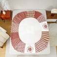 thumbnail image 5 of jejeloiu Abstract Geometric Grid Full Size Sheets,Rhombus Circle Pattern Bed Sheets,Red White Check Sheet Sets For Girls Kids,Microfiber Bedroom Decor,4 Pieces, 5 of 7