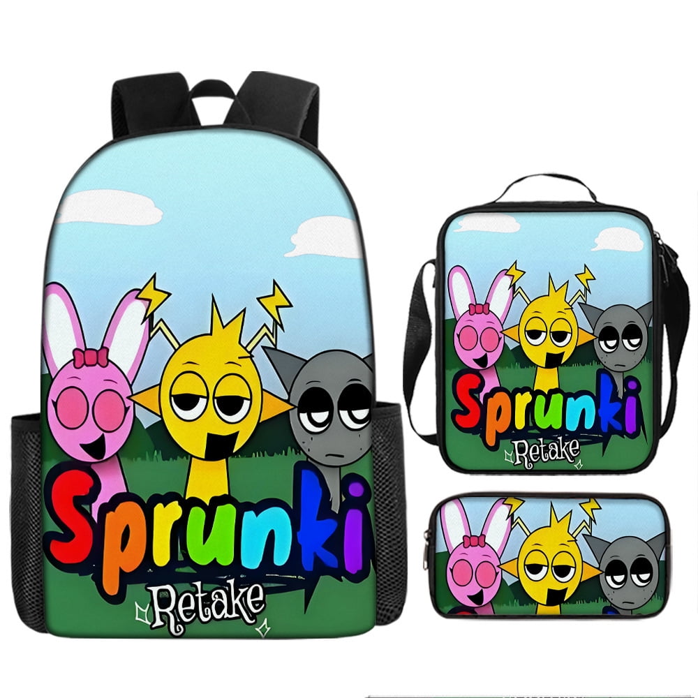 WovenWink Sprunky Backpacks, Sprunki Back Packs Pencil Bags Crossbody Bags Games Mochila Travel Back Packs, Best Gifts for Game Fans Birthday Graduation Theme Party