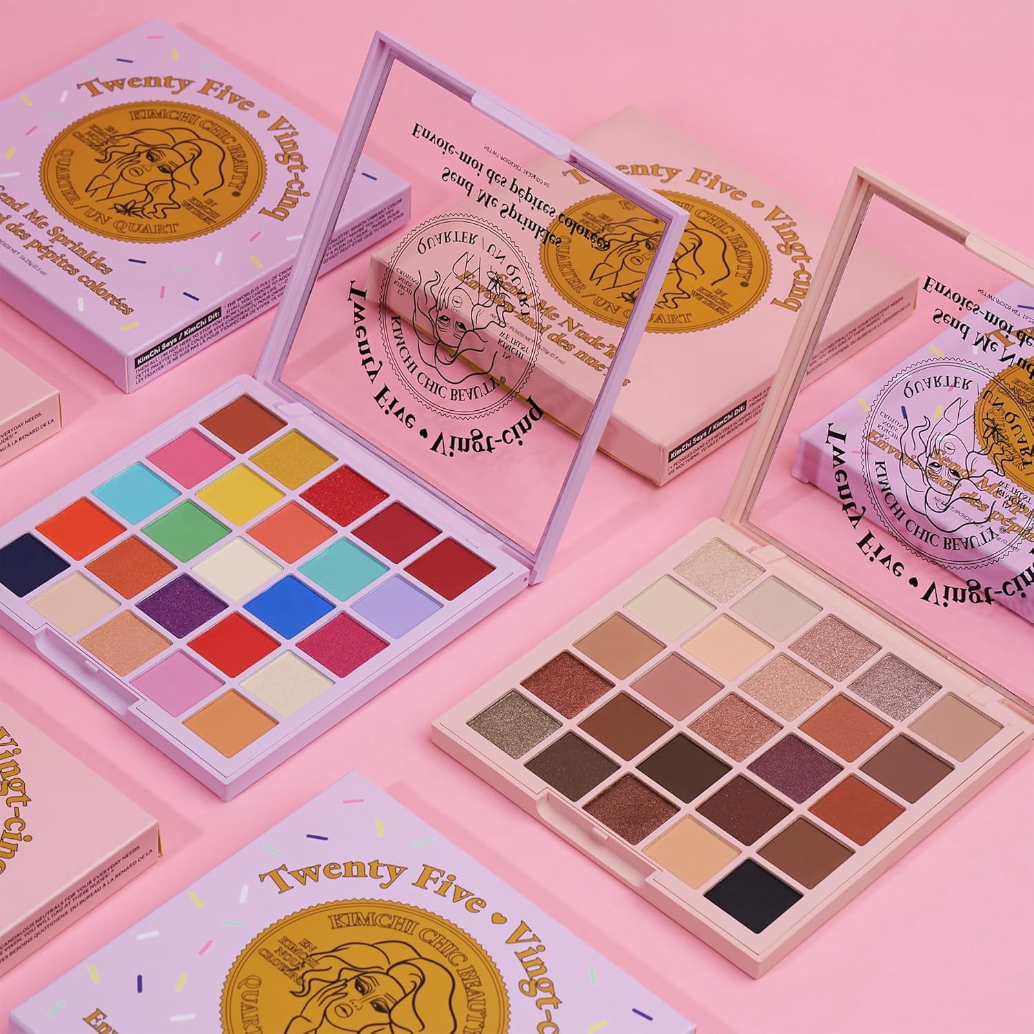 KimChi Chic Beauty Twenty Five Eyeshadow Palette, 01 Send Me Sprinkles, 25 Pigmented Rainbow Shades, 0.5 oz